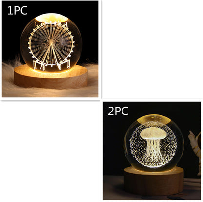 Mini lampe de nuit boule de cristal, lumière d'ambiance, cadeau créatif nouveau et étrange