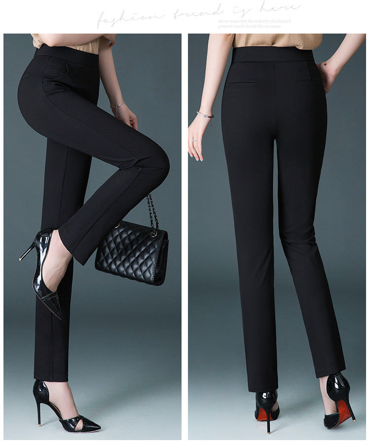 Pantalon de survêtement taille haute, coupe slim et jambe droite