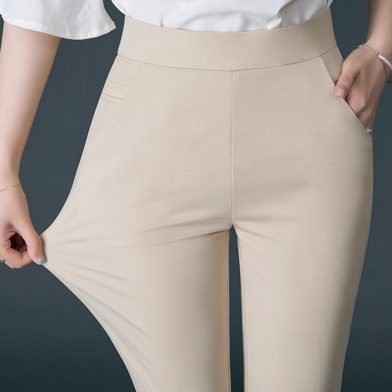 Pantalon de survêtement taille haute, coupe slim et jambe droite