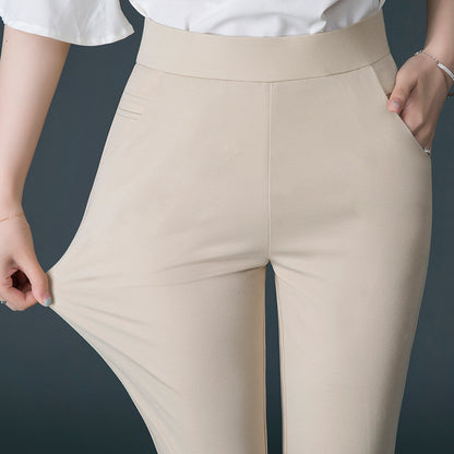 Pantalon de survêtement taille haute, coupe slim et jambe droite