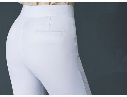 Pantalon de survêtement taille haute, coupe slim et jambe droite