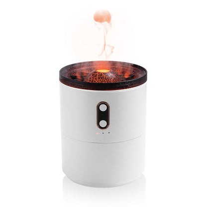Humidificateur d'air portable avec diffuseur d'huiles essentielles aromatiques à flamme volcanique,