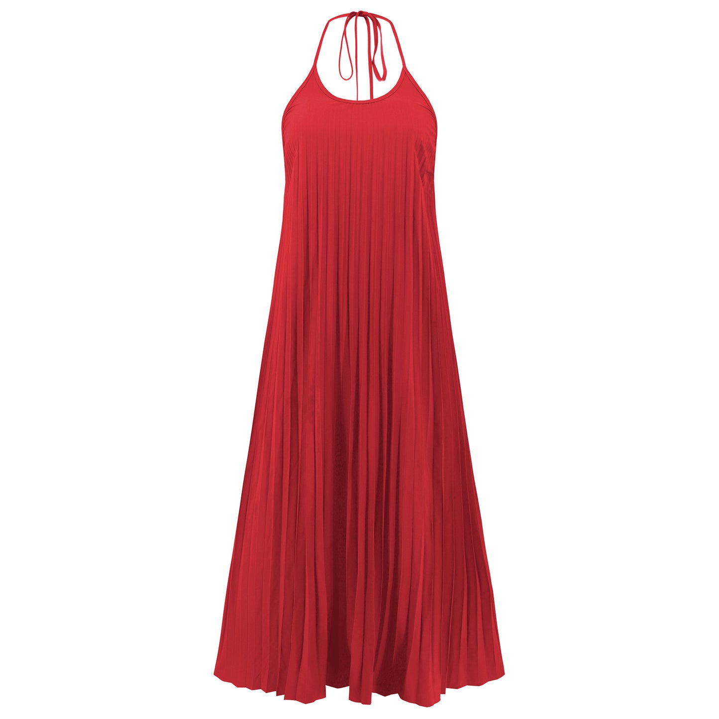 Robe longue élégante en coupe A avec plis et bretelles pour l'été