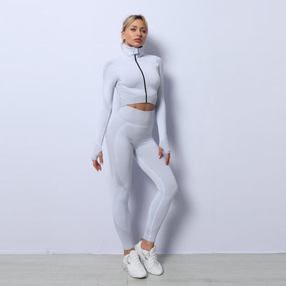 3 Piece Yoga Set, Seamless Sportswear, Women's Activewear