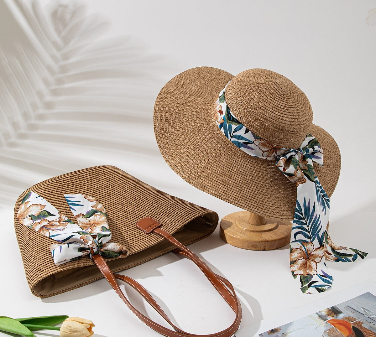 Ensemble de sacs de protection solaire avec chapeau de paille