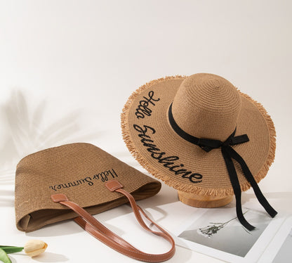 Ensemble de sacs de protection solaire avec chapeau de paille