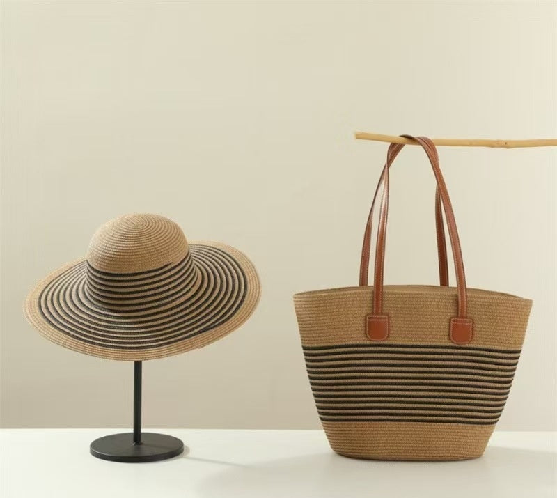 Ensemble de sacs de protection solaire avec chapeau de paille