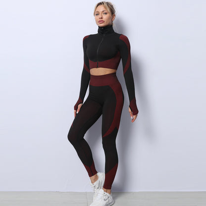 3 Piece Yoga Set, Seamless Sportswear, Women's Activewear